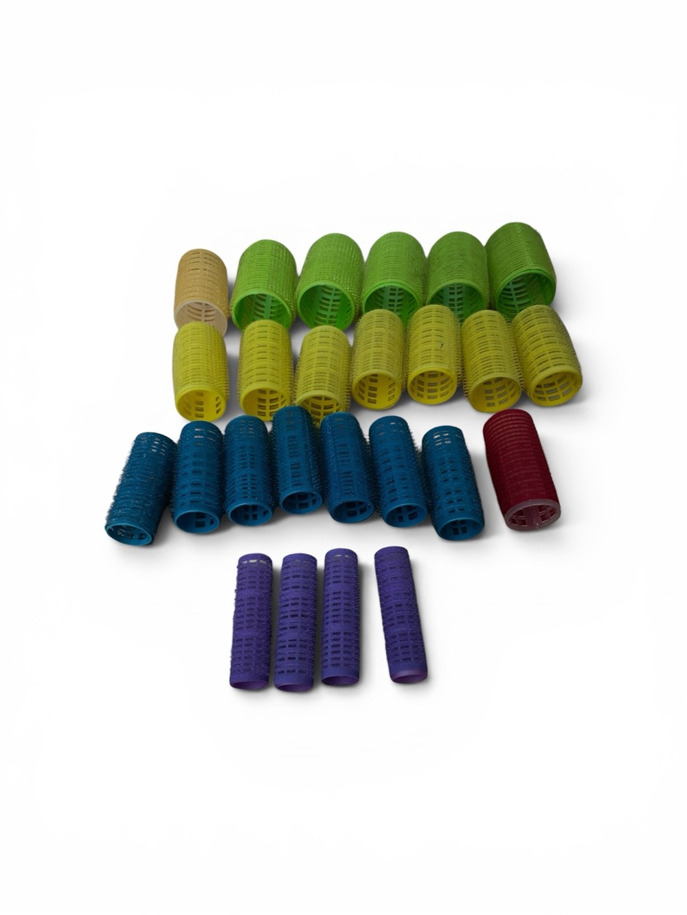 Multicolor Hair Rollers Set - Yellow, Green, Blue, Purple, Red
